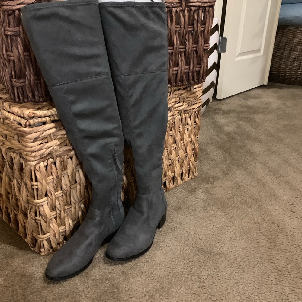 Charles Davis grey riding boots
